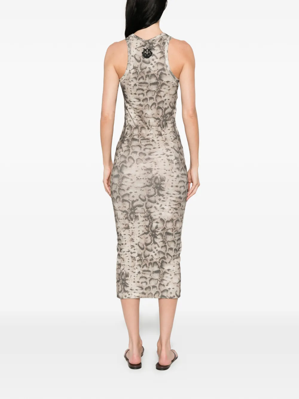 PINKO Midi-jurk met dierenprint Beige