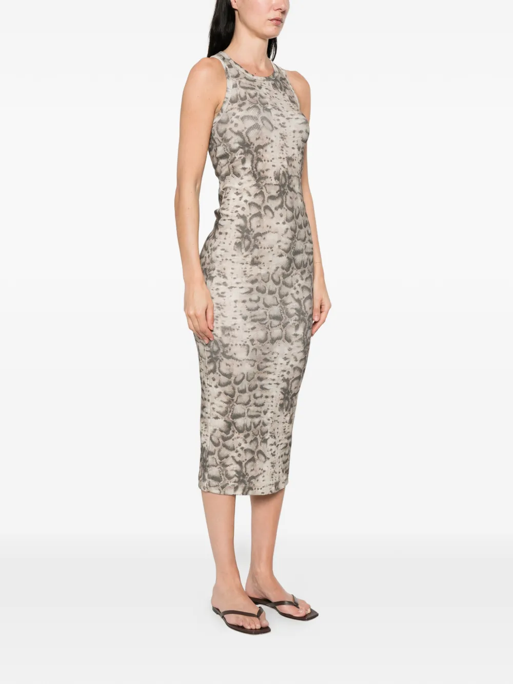 PINKO Midi-jurk met dierenprint Beige