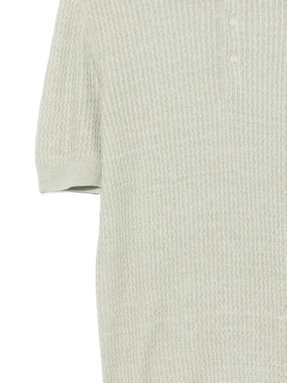 Tagliatore Gebreid poloshirt met textuur Groen