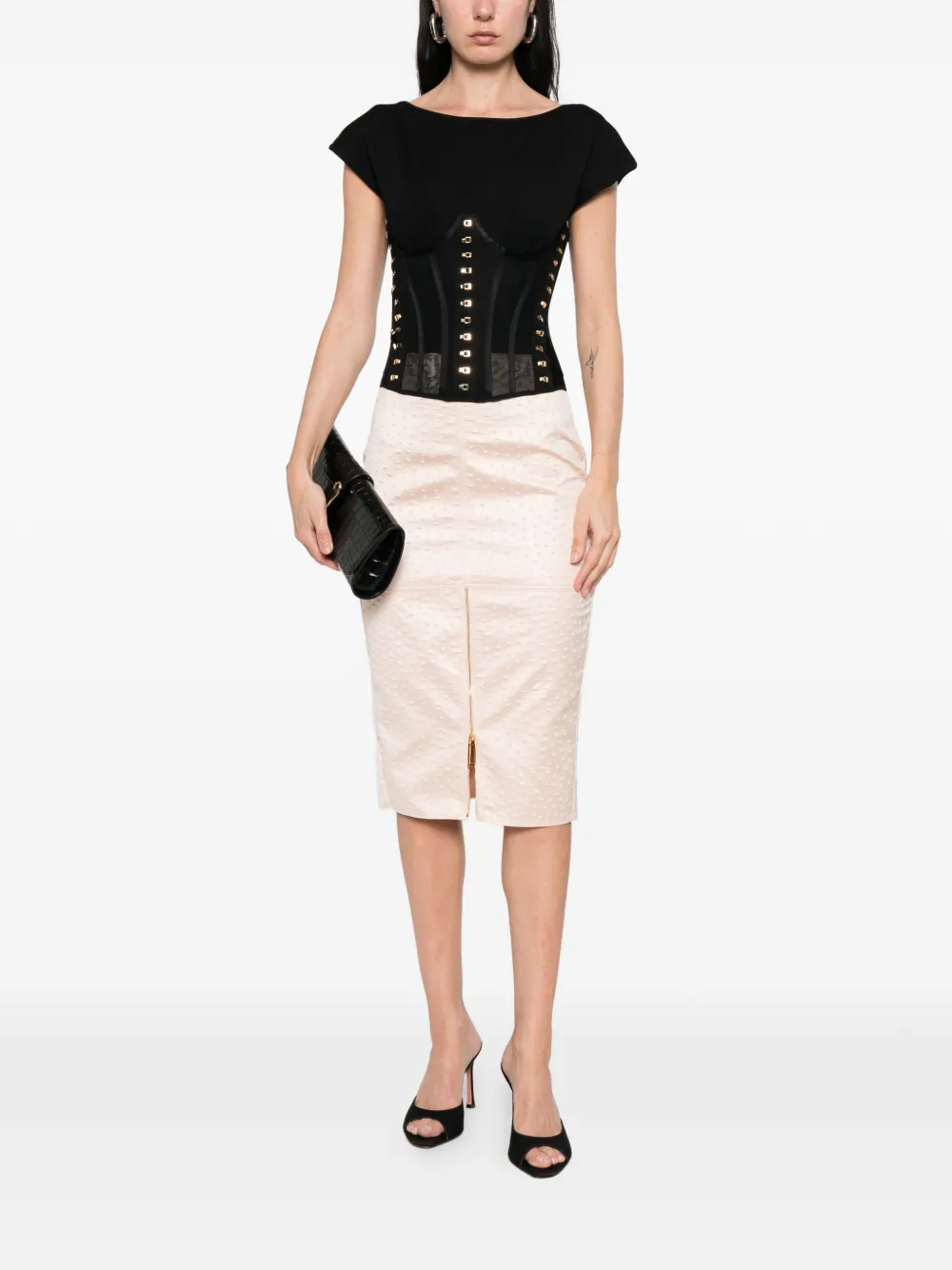Elisabetta Franchi Korset met metalen detail Zwart