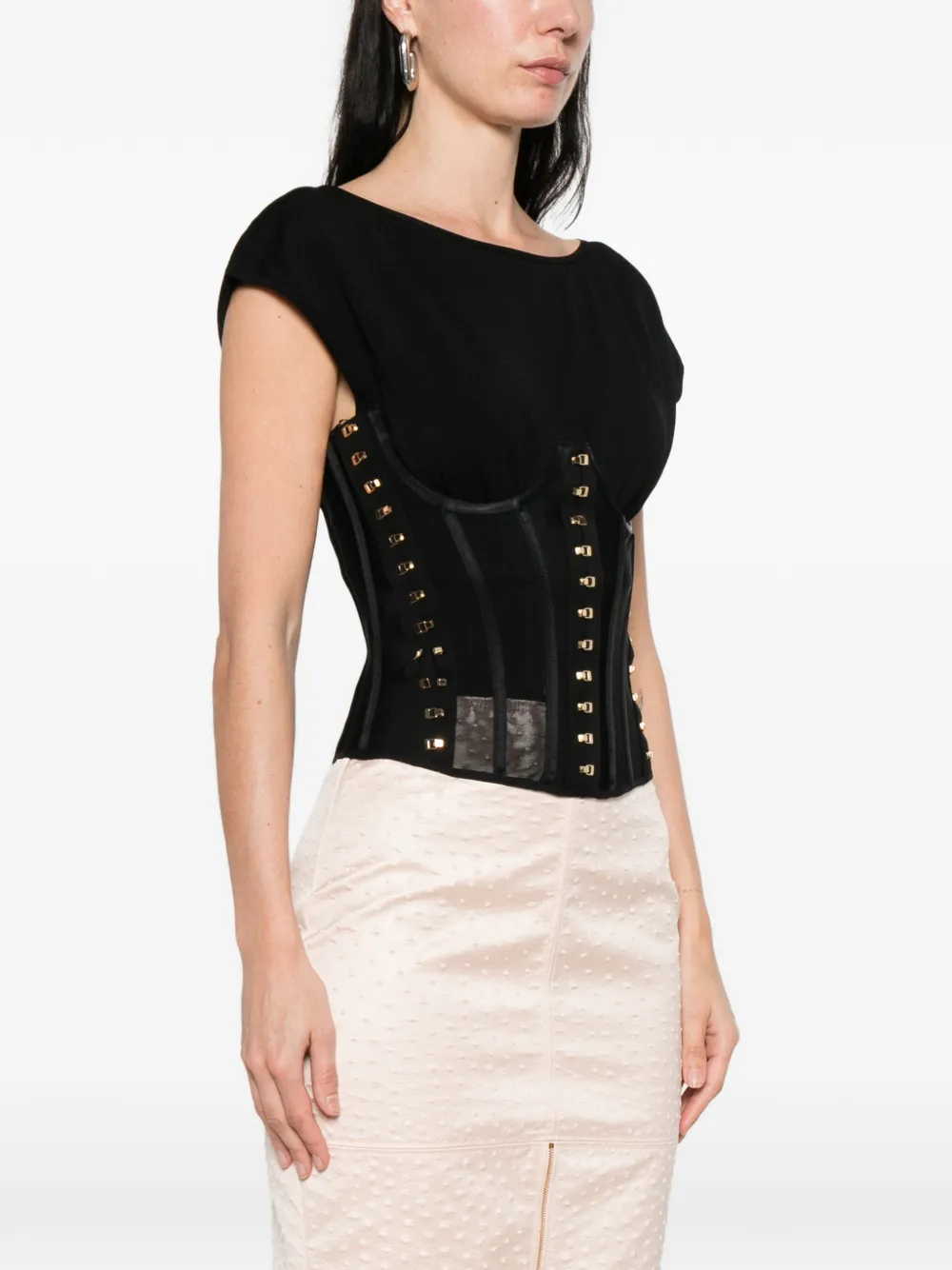 Elisabetta Franchi Korset met metalen detail Zwart