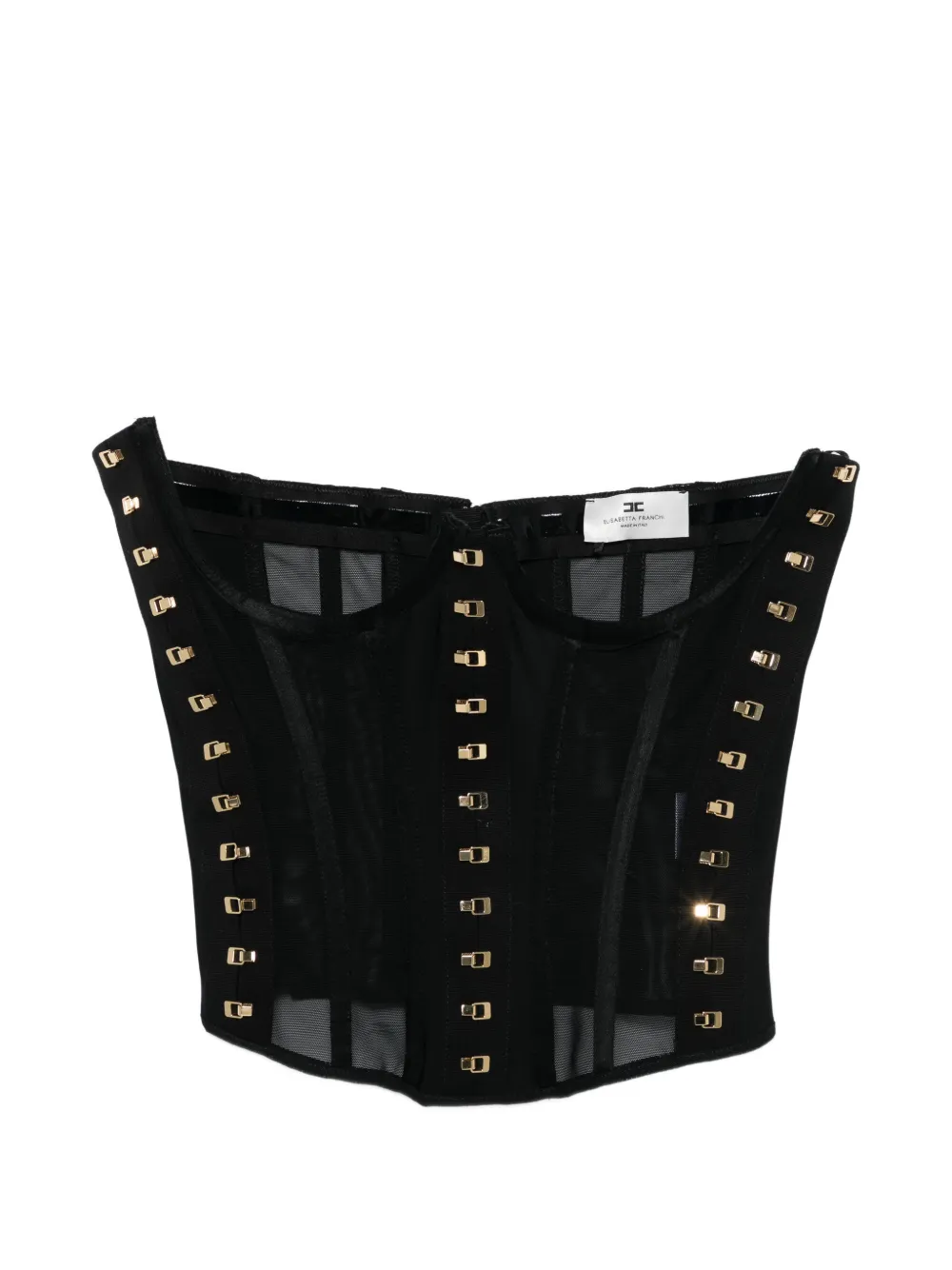 Elisabetta Franchi metal detail corset - Nero
