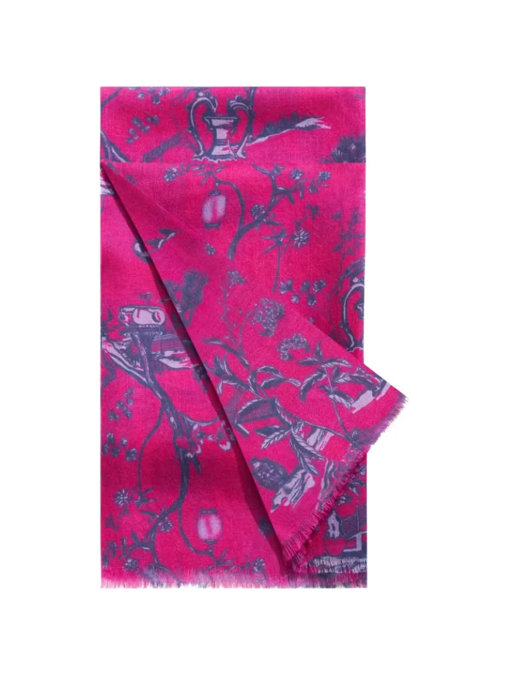 Shanghai Tang Tang floral frayed scarf - Rosa