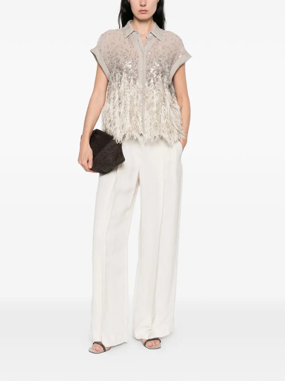 Brunello Cucinelli Plooibroek Wit