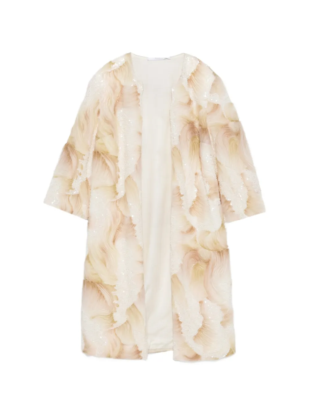 DE SANTIS sequin-embellished coat - Neutrals