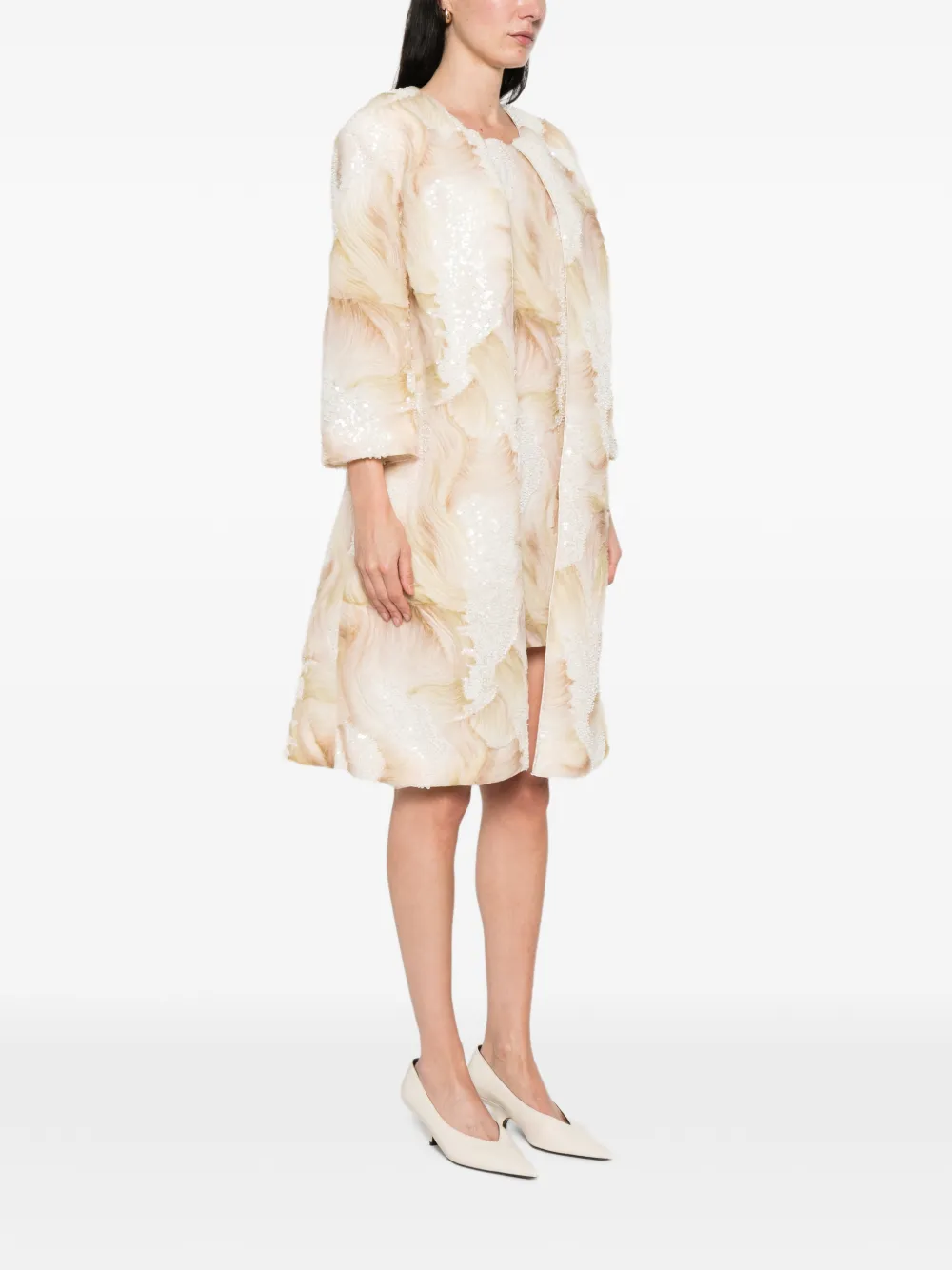  De Santis Sequin-embellished Coat - Neutrals 