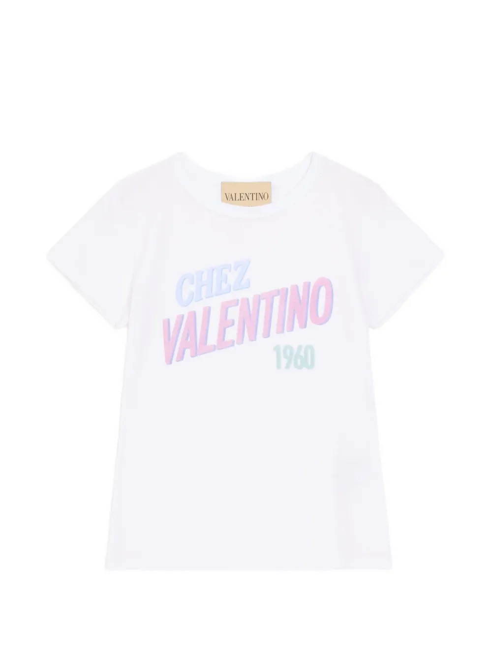 Valentino Garavani cotton jersey T-shirt with Chez Valentino 1960 print - Weiß