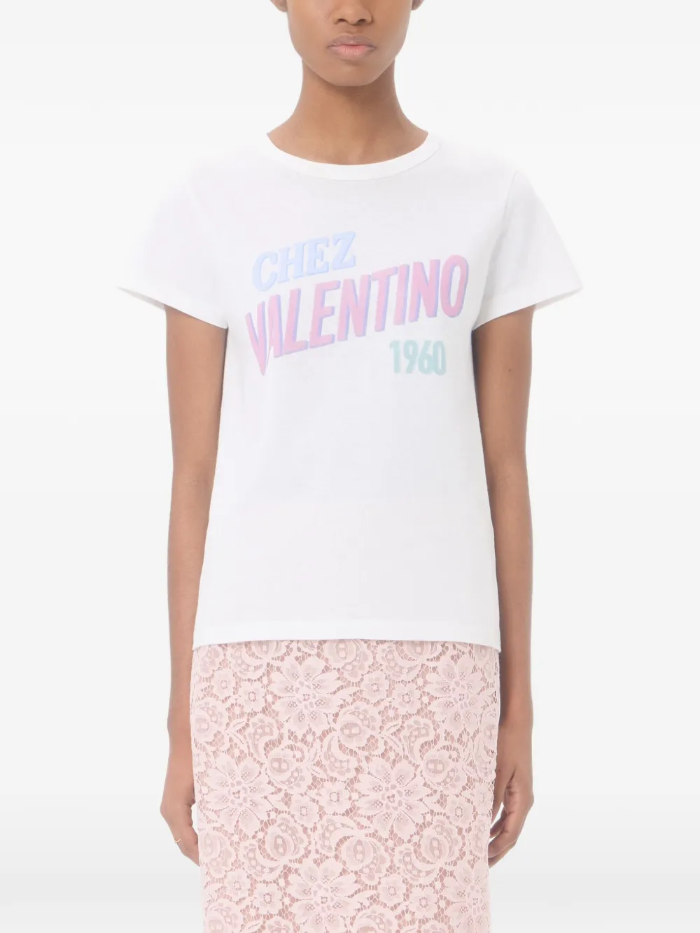 Valentino Garavani Chez Valentino T-shirt met logoprint Wit