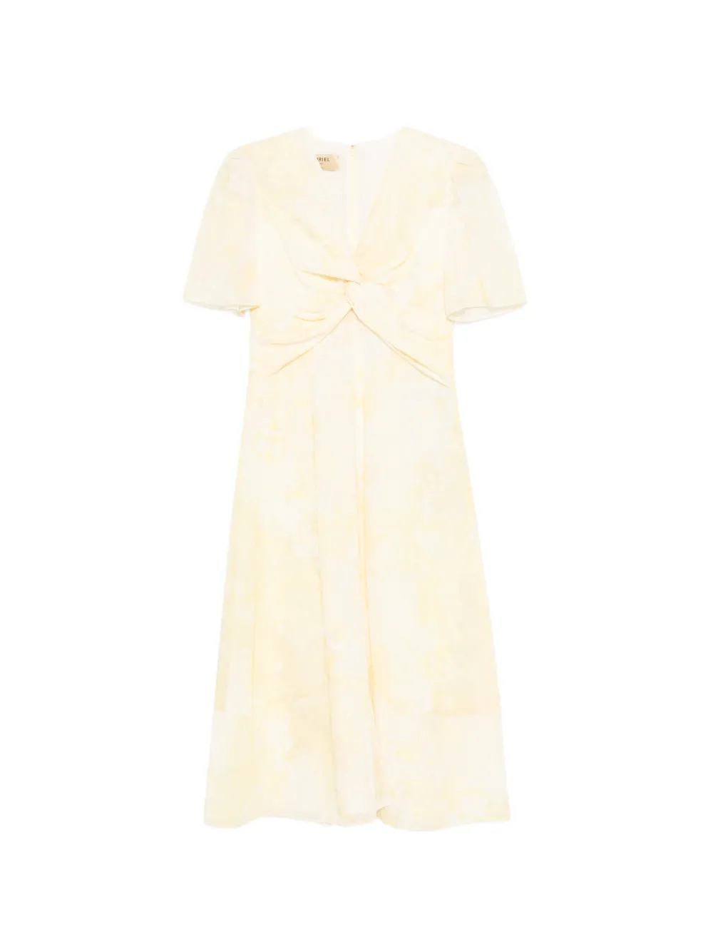 Curiel twisted short-sleeve midi dress - Giallo