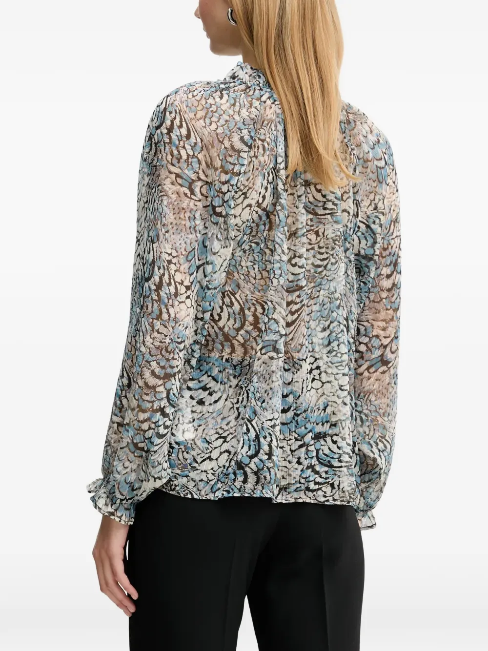 Morgan V-neck printed shirt Blauw
