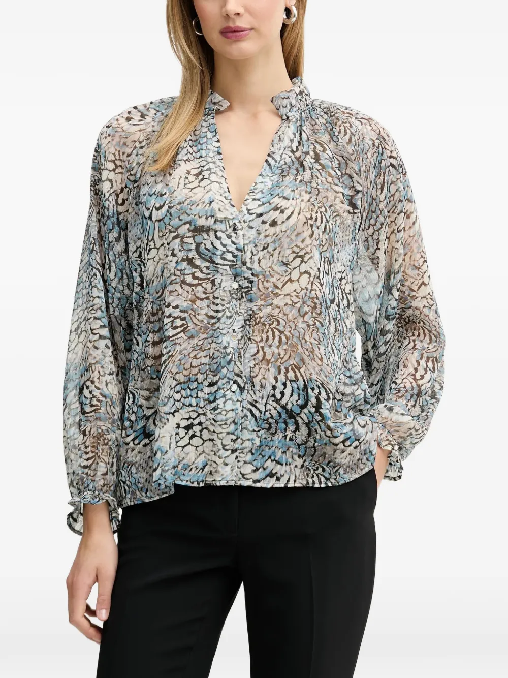 Morgan V-neck printed shirt