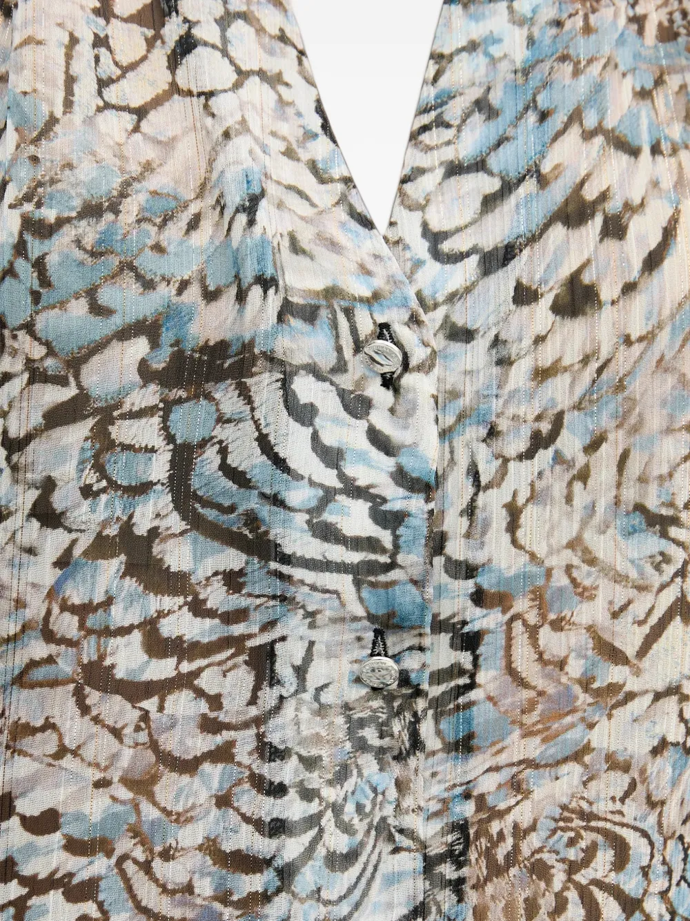 Morgan V-neck printed shirt Blauw