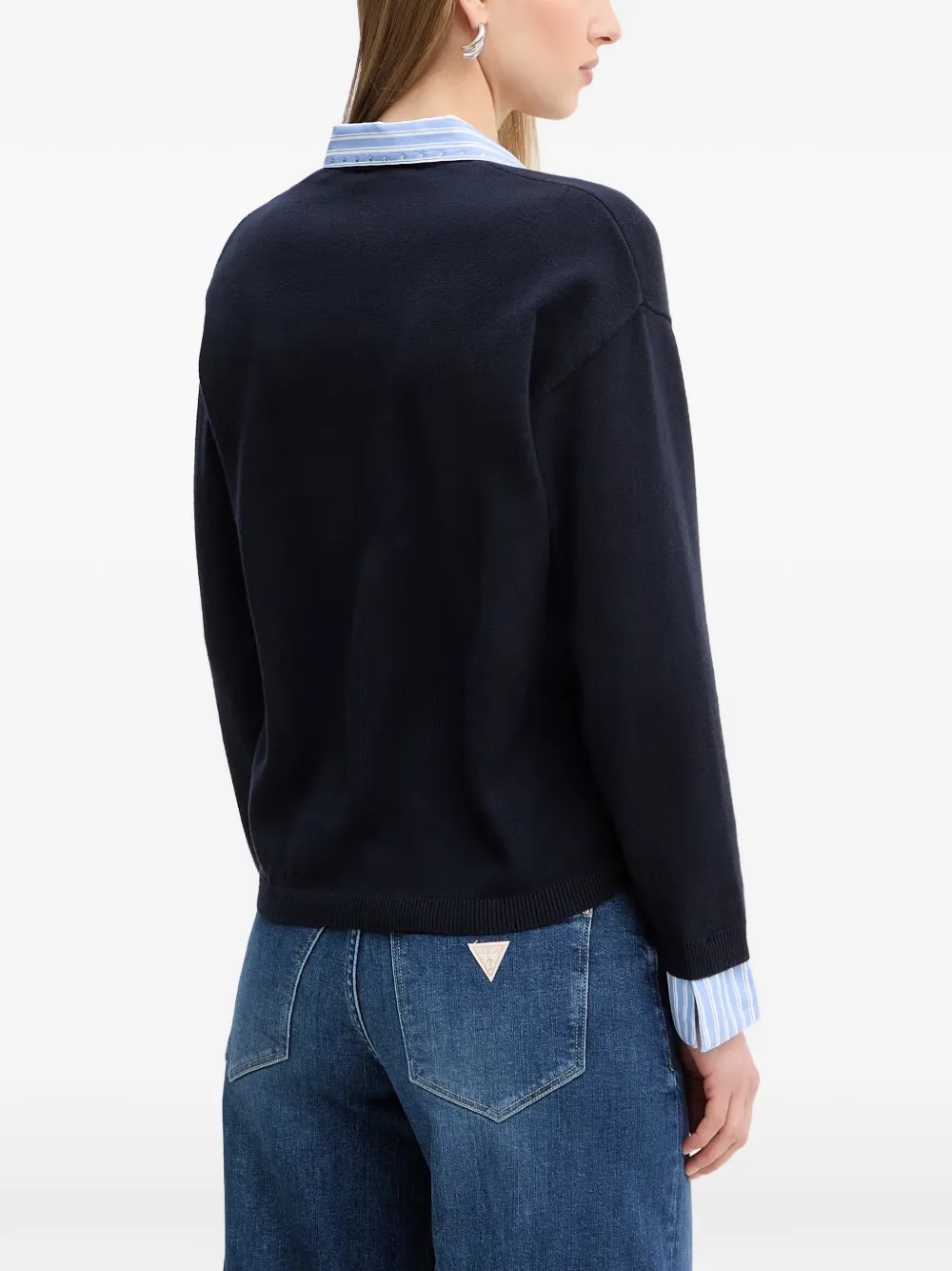 Morgan Turned-down Collar Sweater In Blue