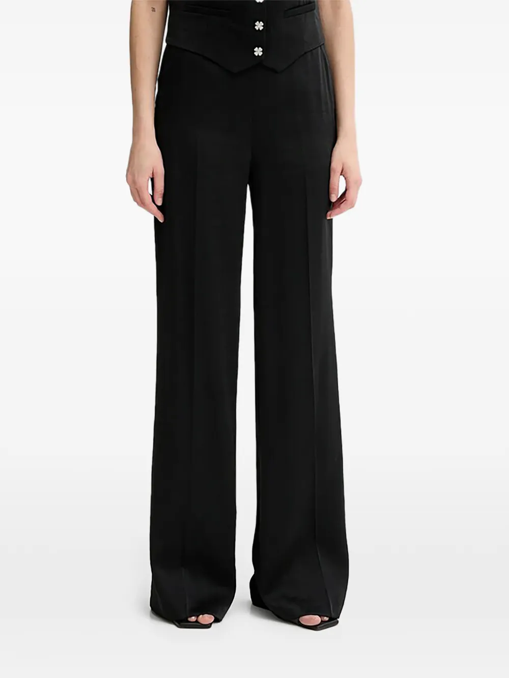 Morgan Button Trousers In Black