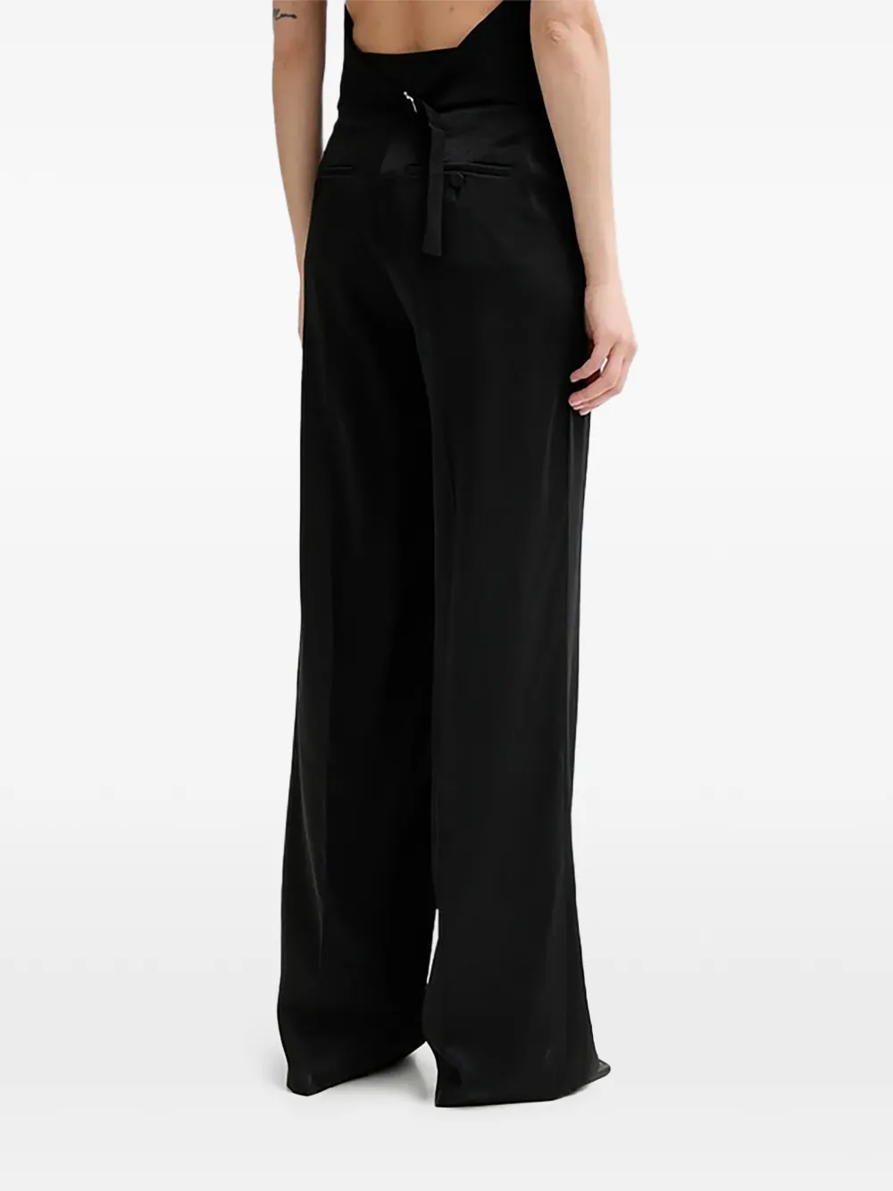 Morgan Button Trousers In Black