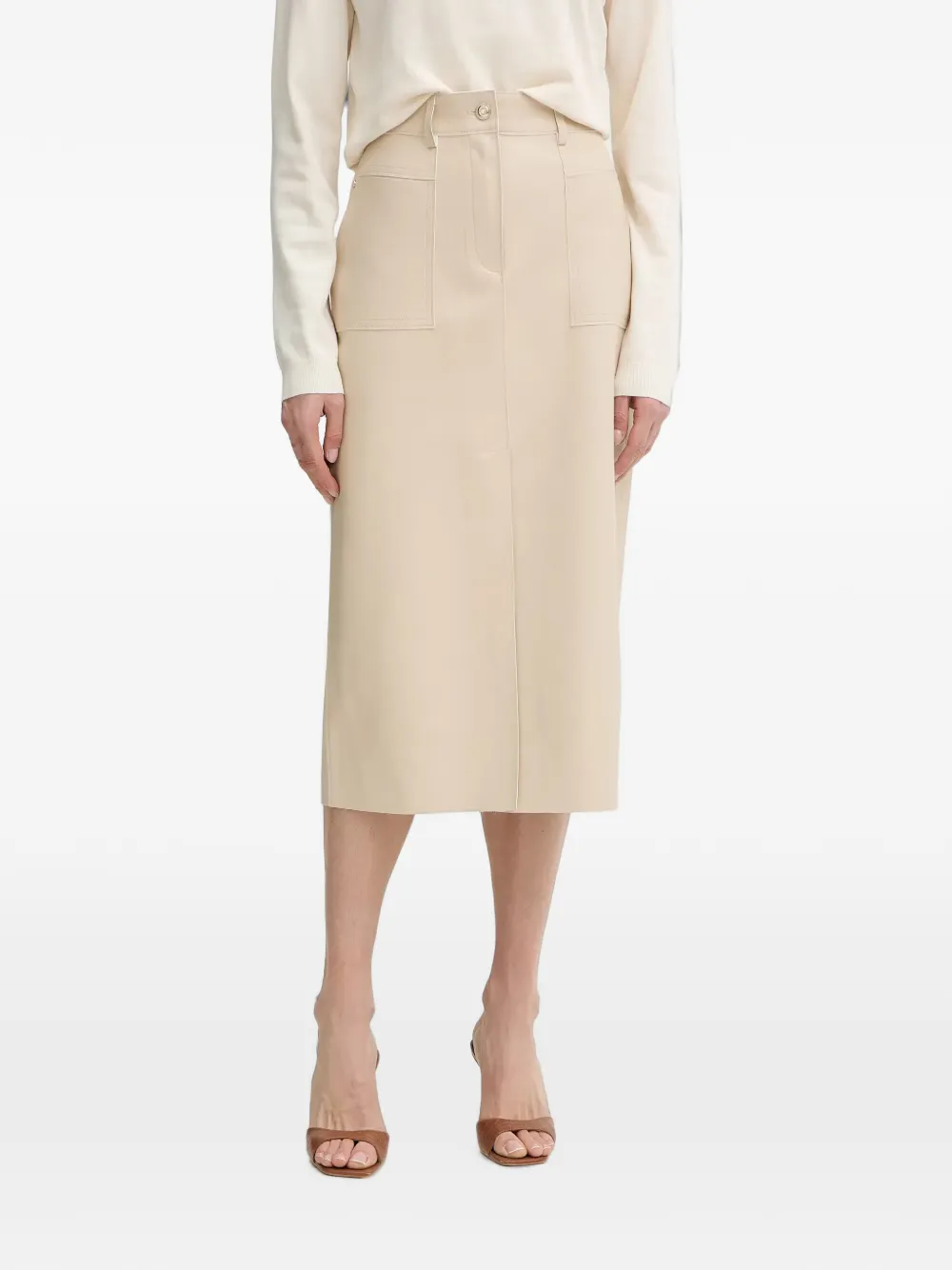 Morgan Jilfit Midi Pencil Skirt In Neutrals