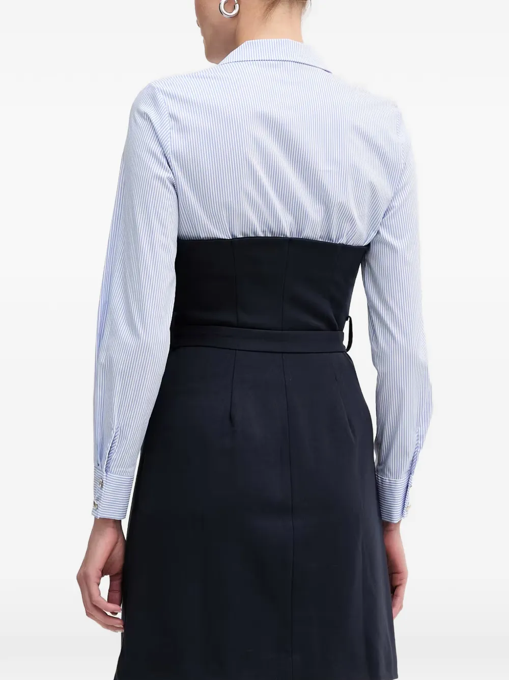 Morgan Mini-jurk met knopen en ceintuur Blauw