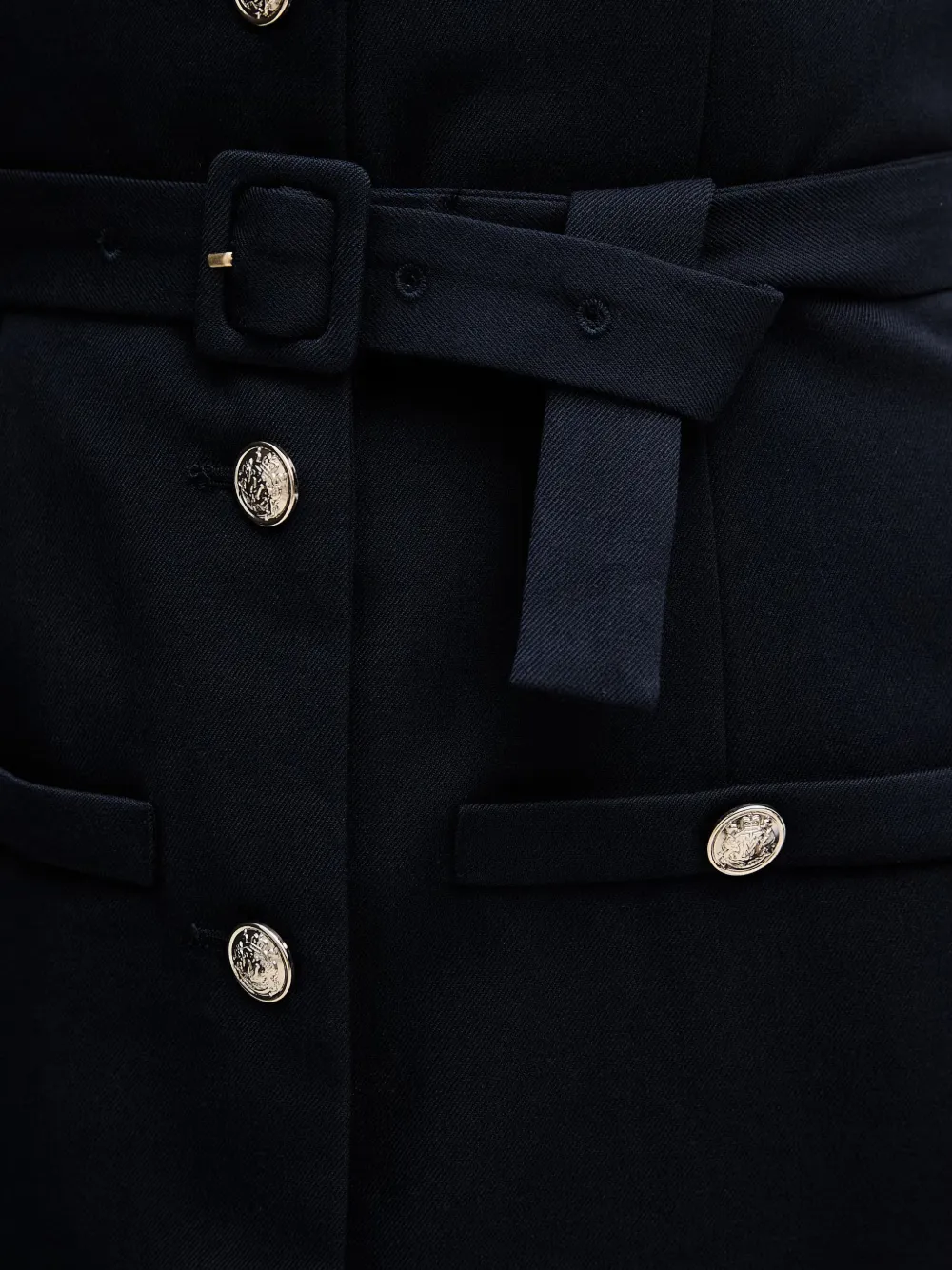 Morgan Mini-jurk met knopen en ceintuur Blauw