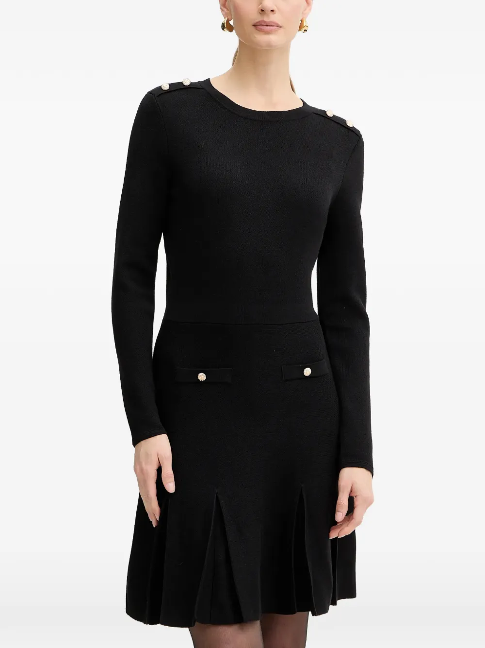 Morgan button-embellished mini dress