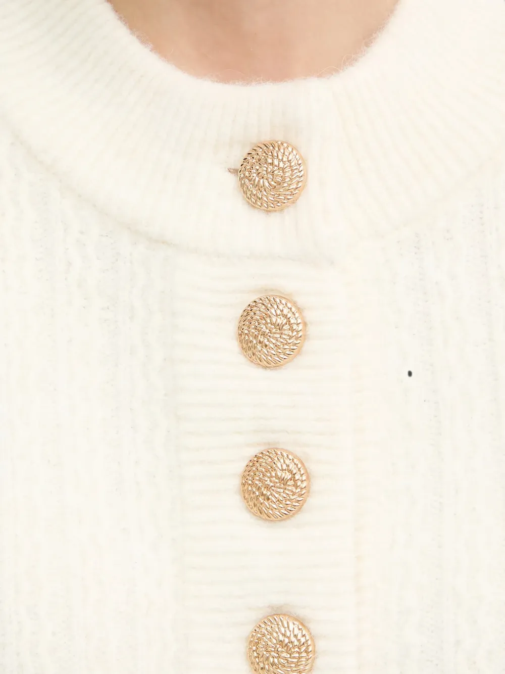 Morgan Buttoned Sweater In White