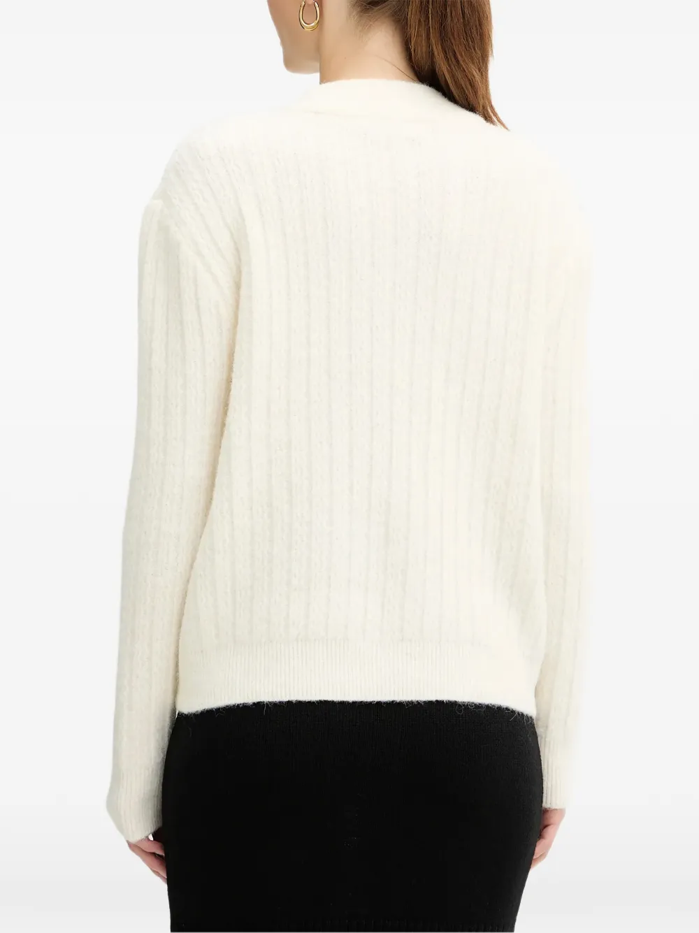 Morgan Buttoned Sweater In White