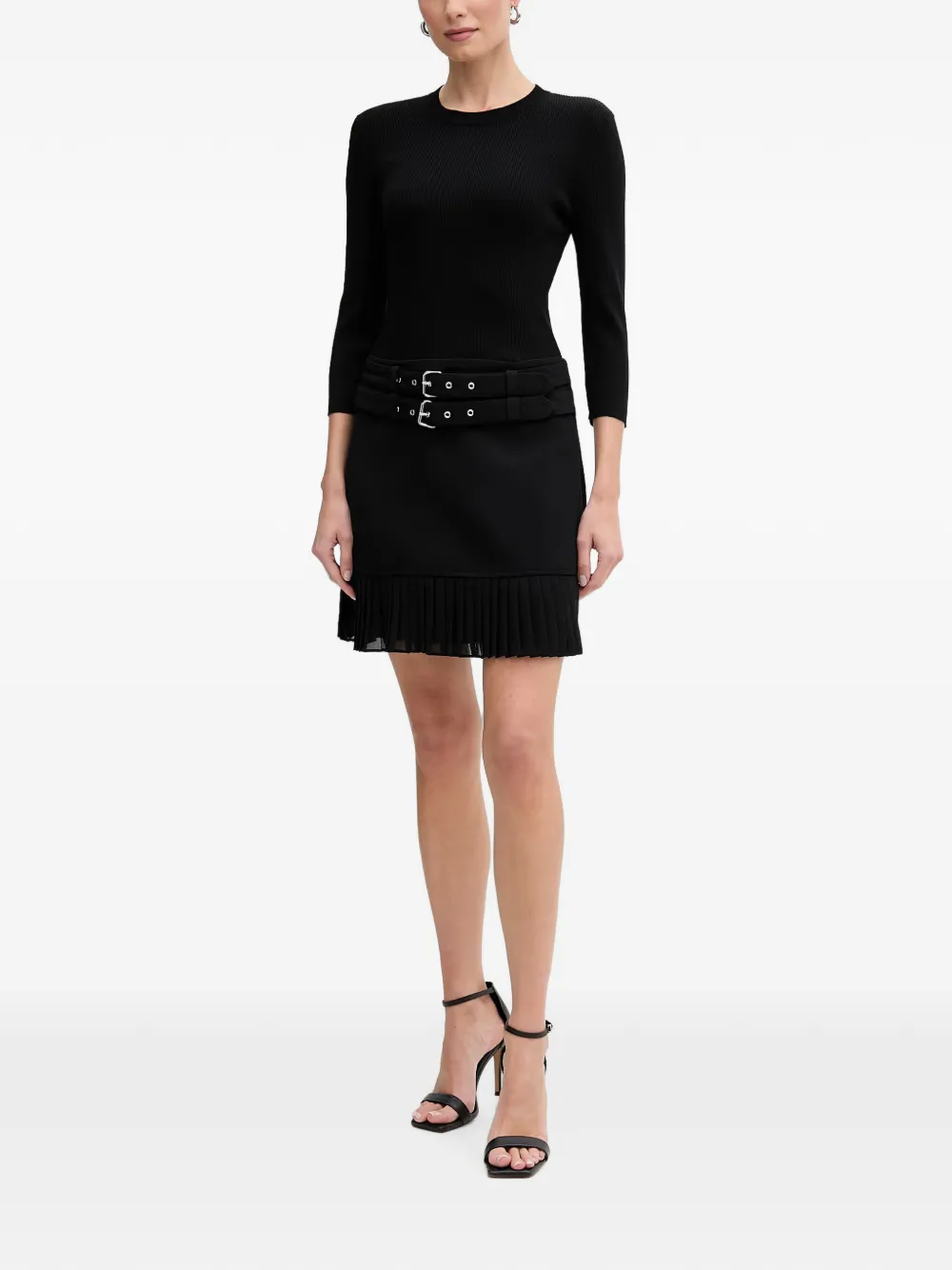 Morgan RANOS geplooide mini-jurk Zwart