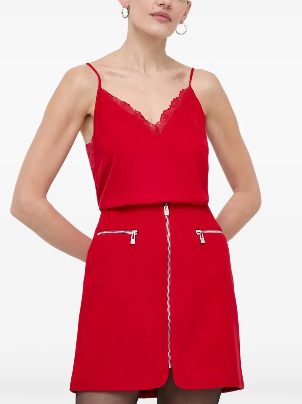 Morgan zip-detail short skirt