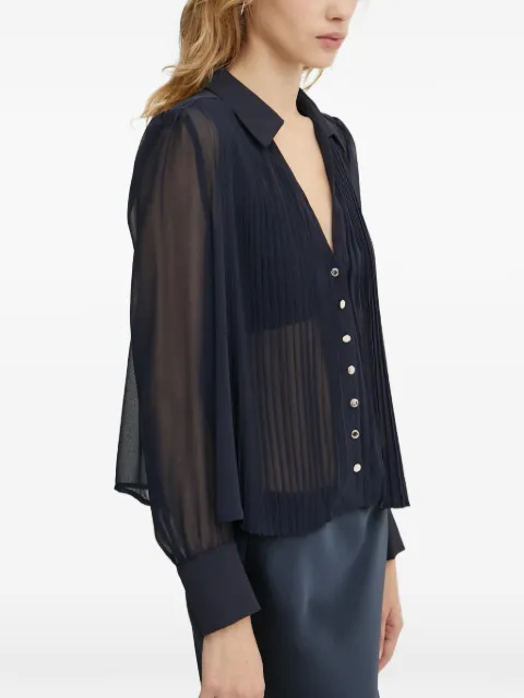 Morgan pleated buttoned blouse