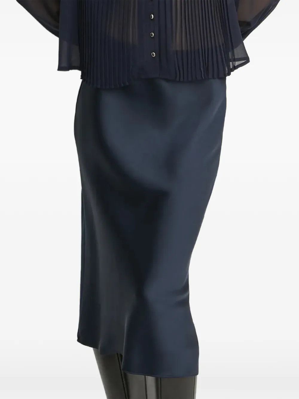 Morgan pleated buttoned blouse