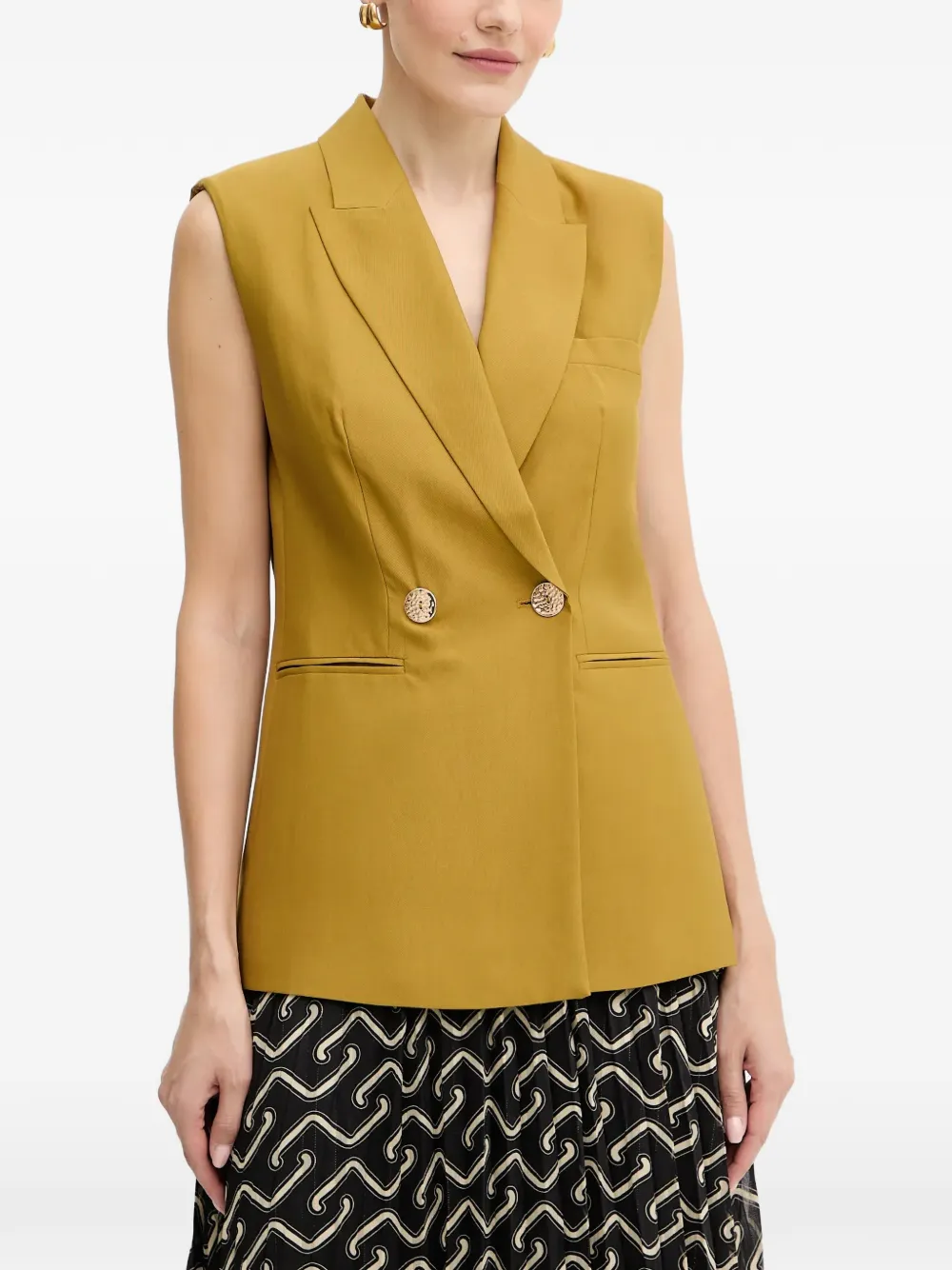 Morgan double-breasted sleeveless waistcoat