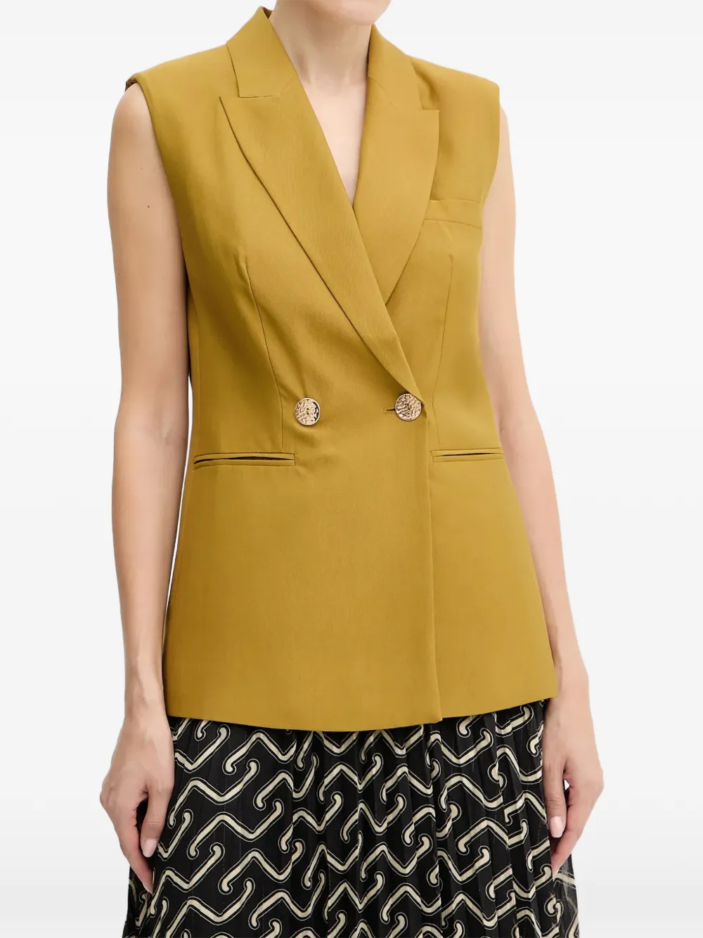 Morgan double-breasted sleeveless waistcoat