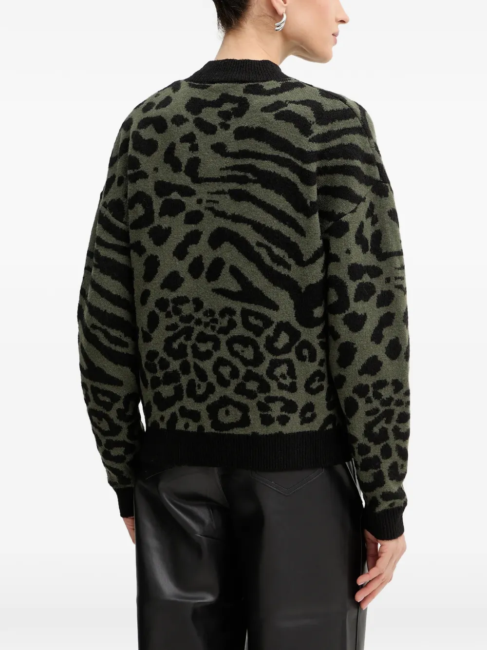 Morgan Trui met dierenprint Groen