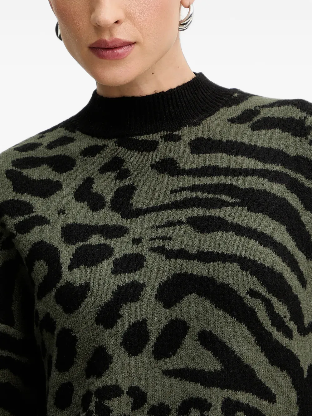 Morgan Trui met dierenprint Groen
