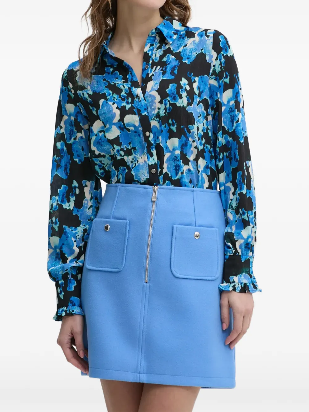 Morgan floral-print button-down shirt