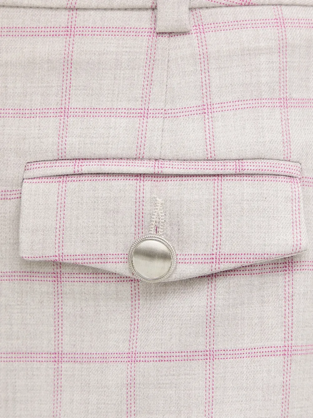 Morgan Sholof button plaid shorts Beige