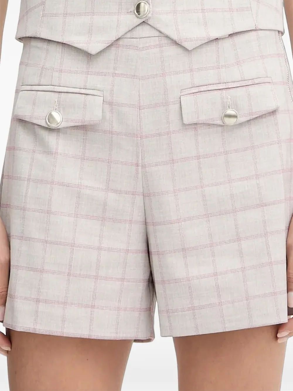 Morgan Sholof button plaid shorts