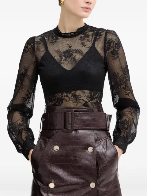 Morgan lace long-sleeved bodysuit
