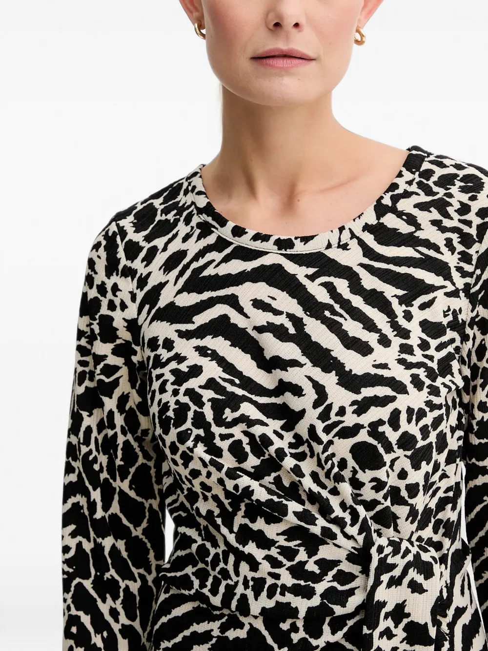 Morgan Reol geknoopte mini-jurk met dierenprint Zwart