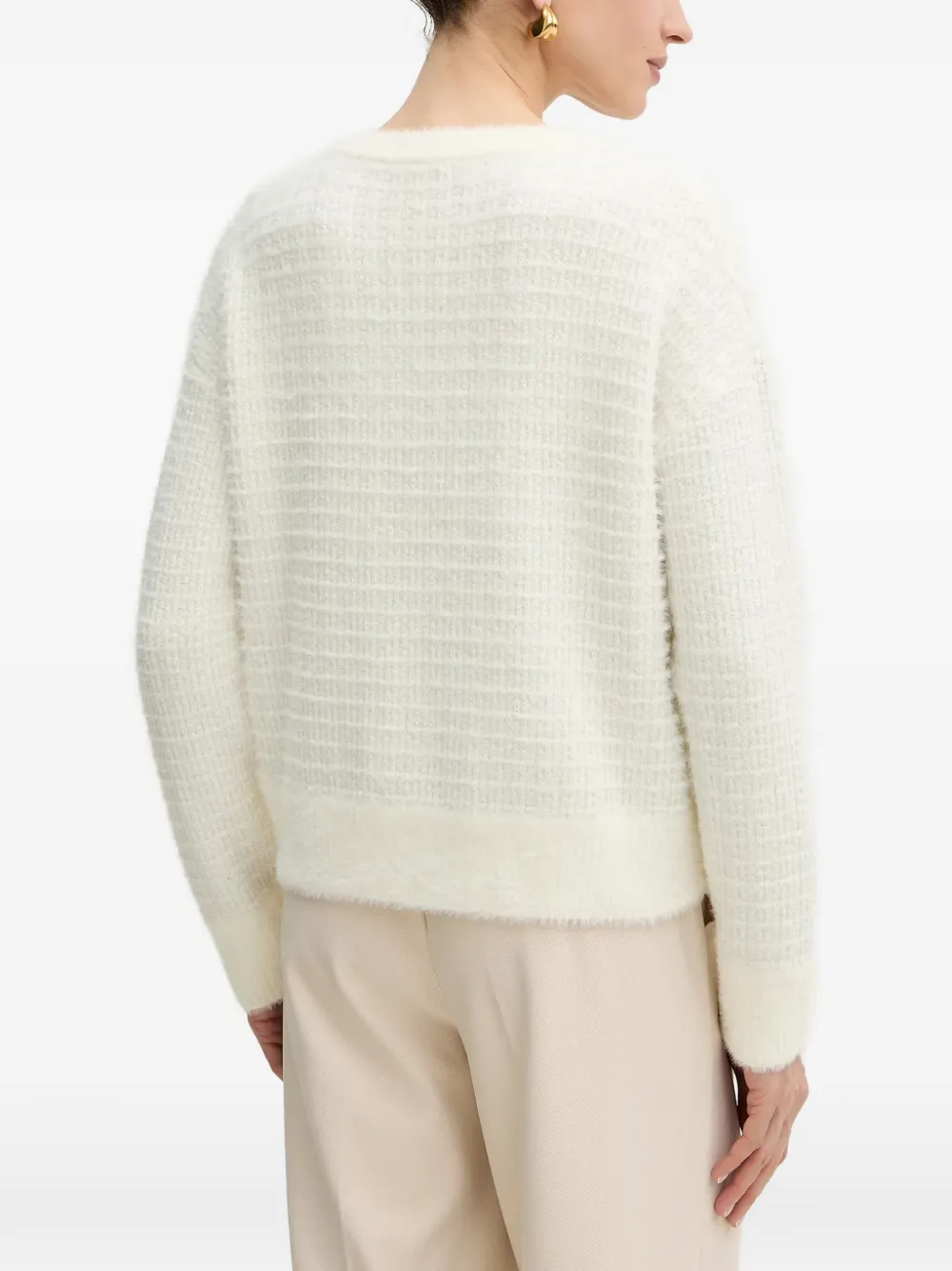 Morgan Trui met V-hals Beige