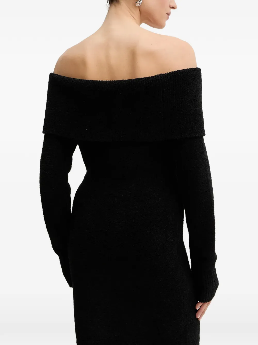 Morgan Off-shoulder mini-jurk met knoop Zwart
