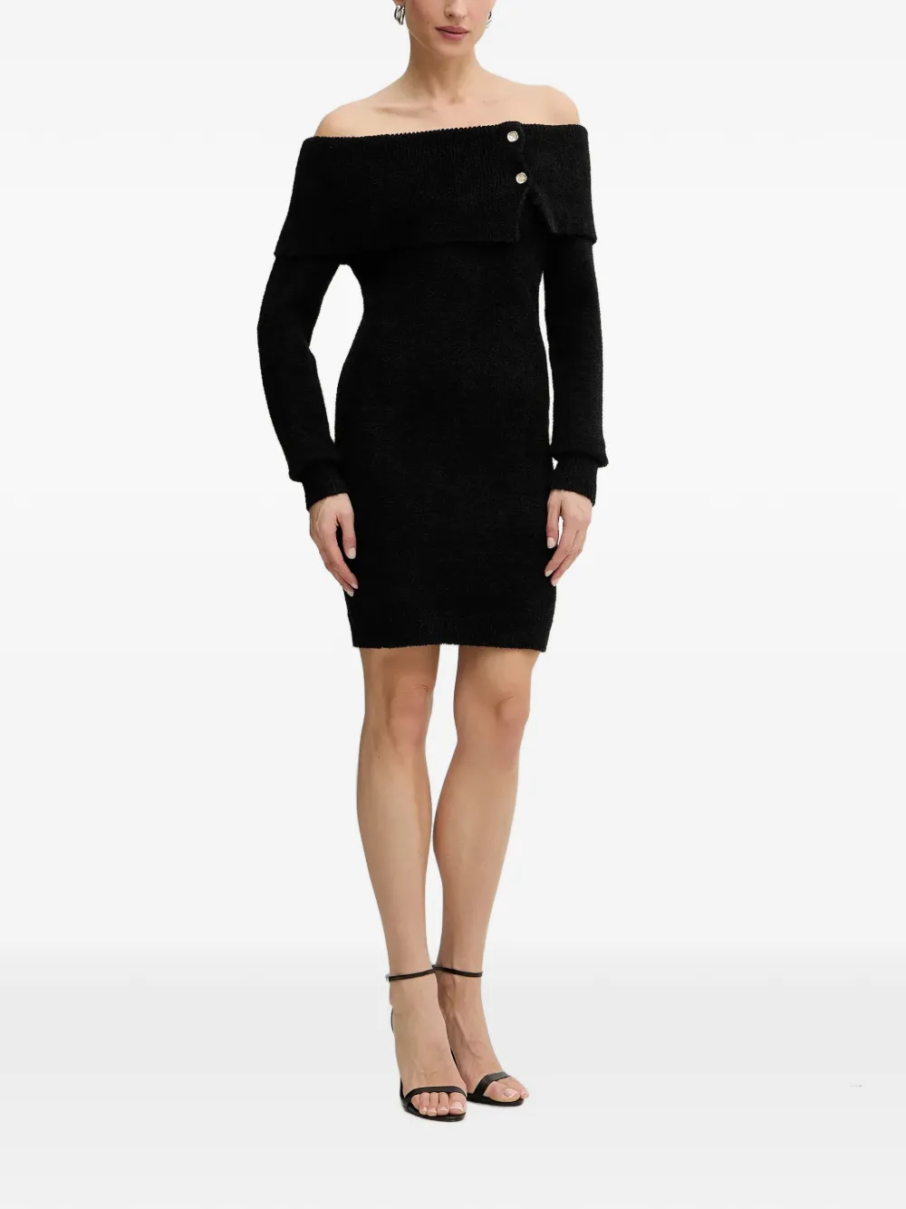 Morgan Off-shoulder mini-jurk met knoop Zwart