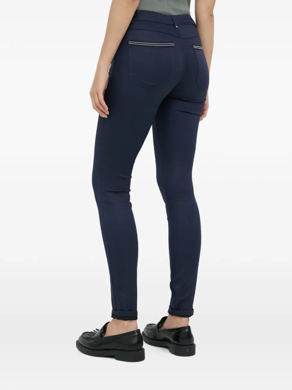 Morgan Skinny broek met afwerking van lint Blauw