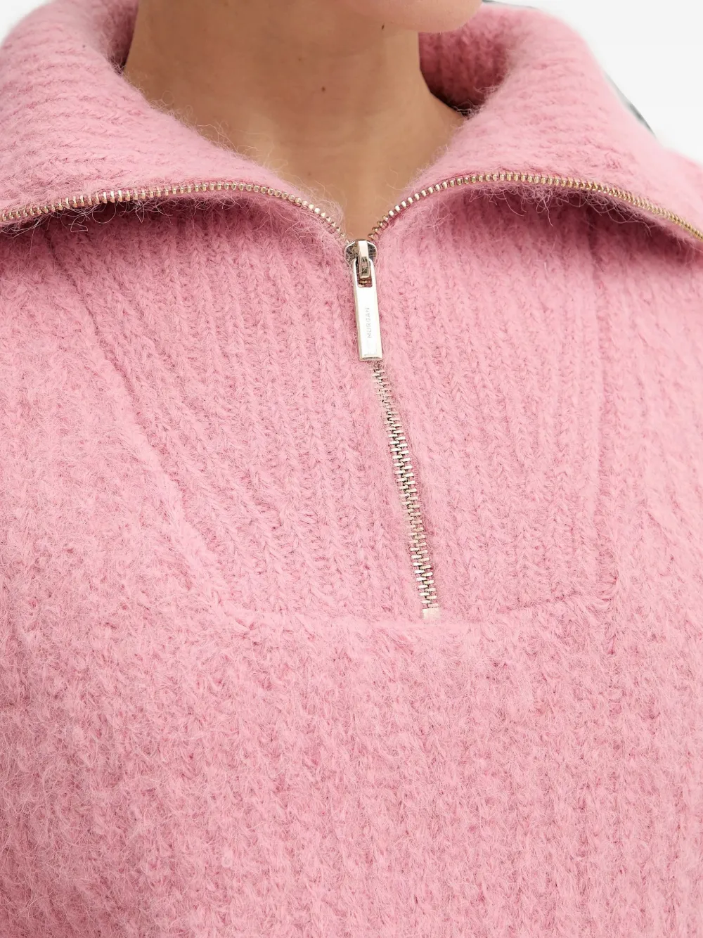 Morgan half-zip long-sleeve sweater Roze