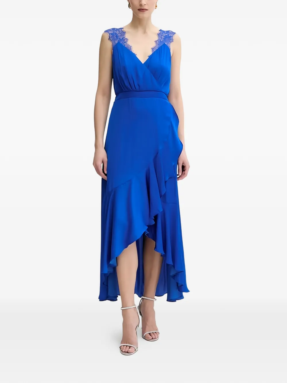Morgan Rorla Ruffled Midi Dress In Blue