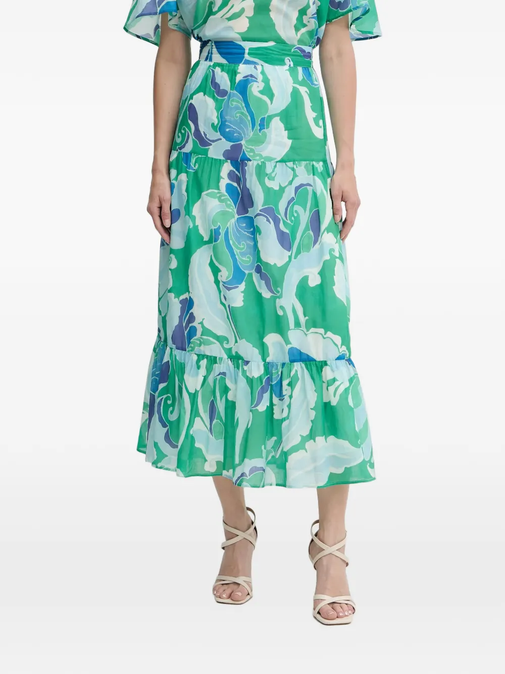 Morgan floral-print skirt