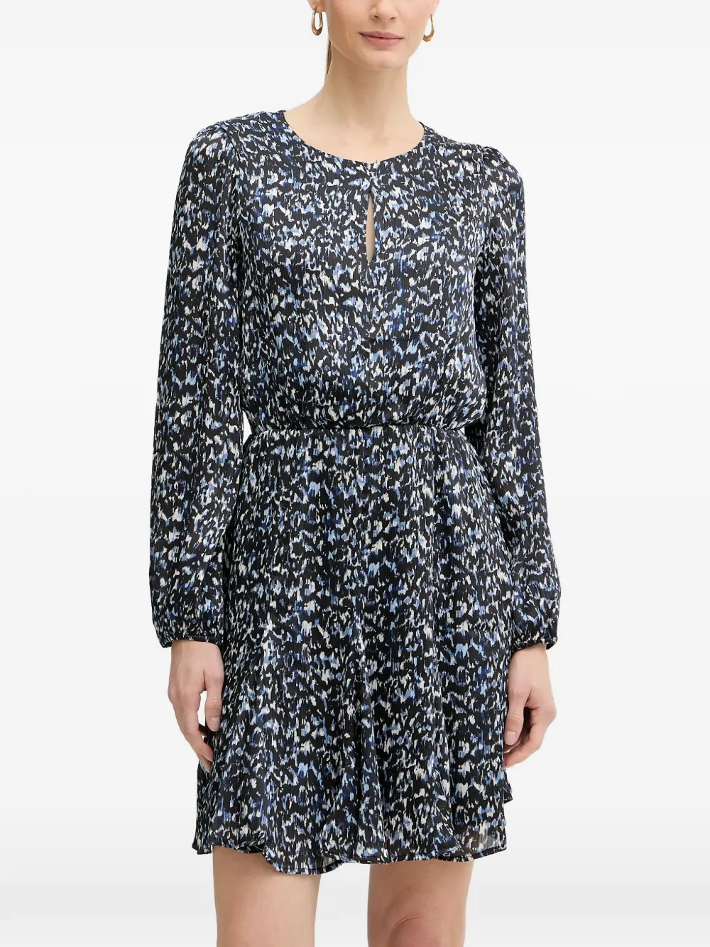 Morgan abstract-print keyhole-detail mini dress