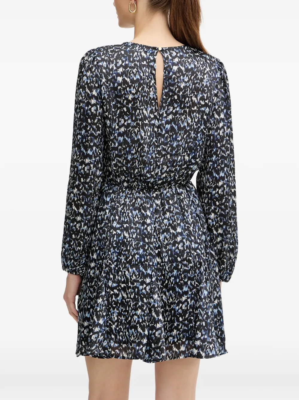 Morgan abstract-print keyhole-detail mini dress Zwart