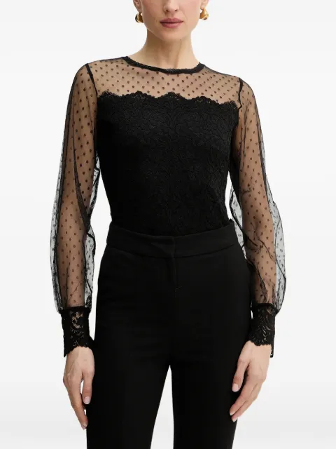 Morgan polka-dot lace top