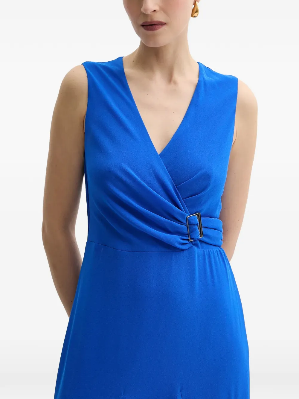 Morgan Midi-jurk met V-hals Blauw