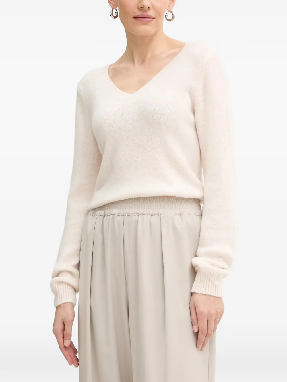 Morgan openwork V-neck sweater